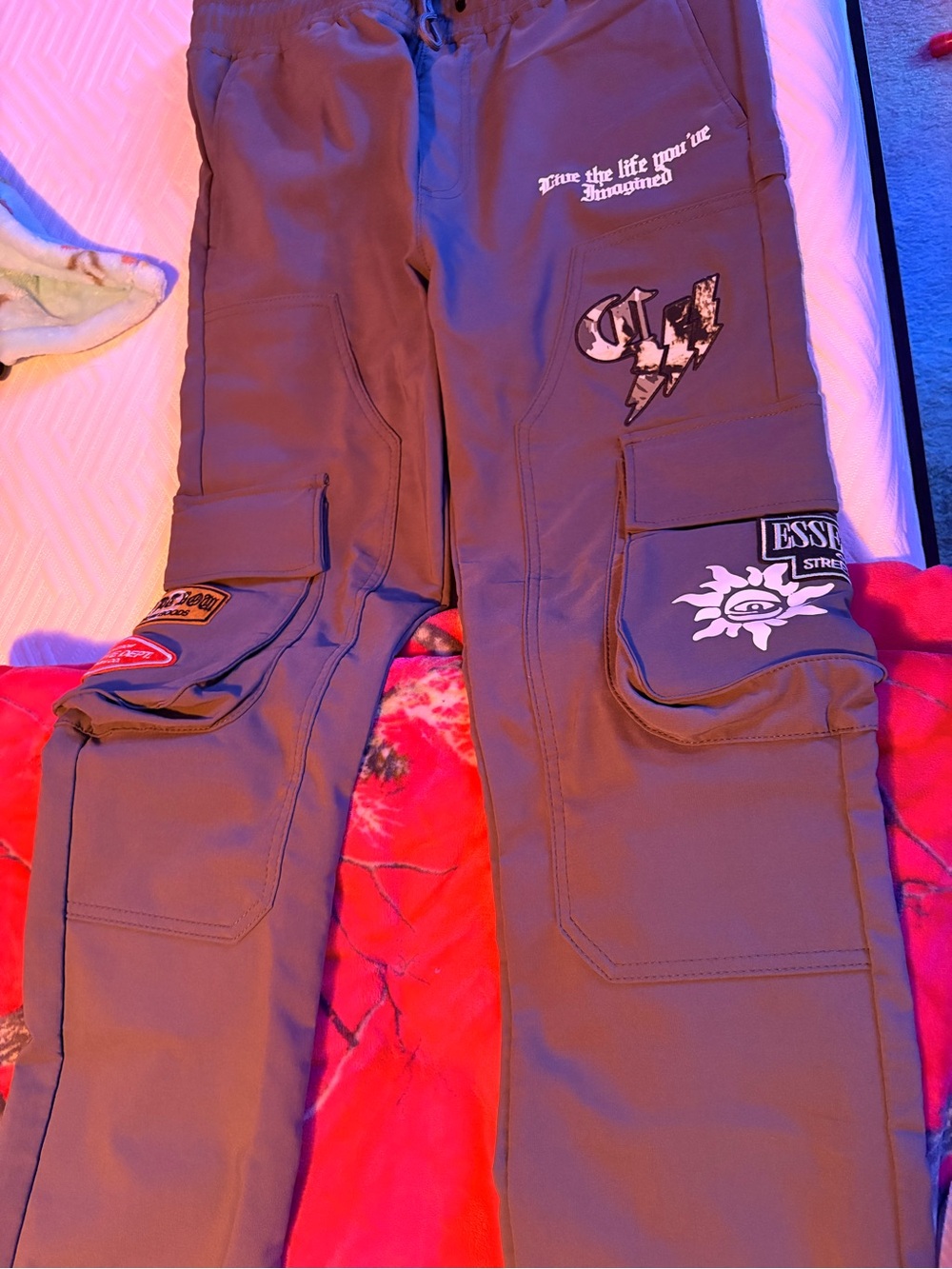 Cargo essential Pants with Patches - Brown - Picture 1 of 1